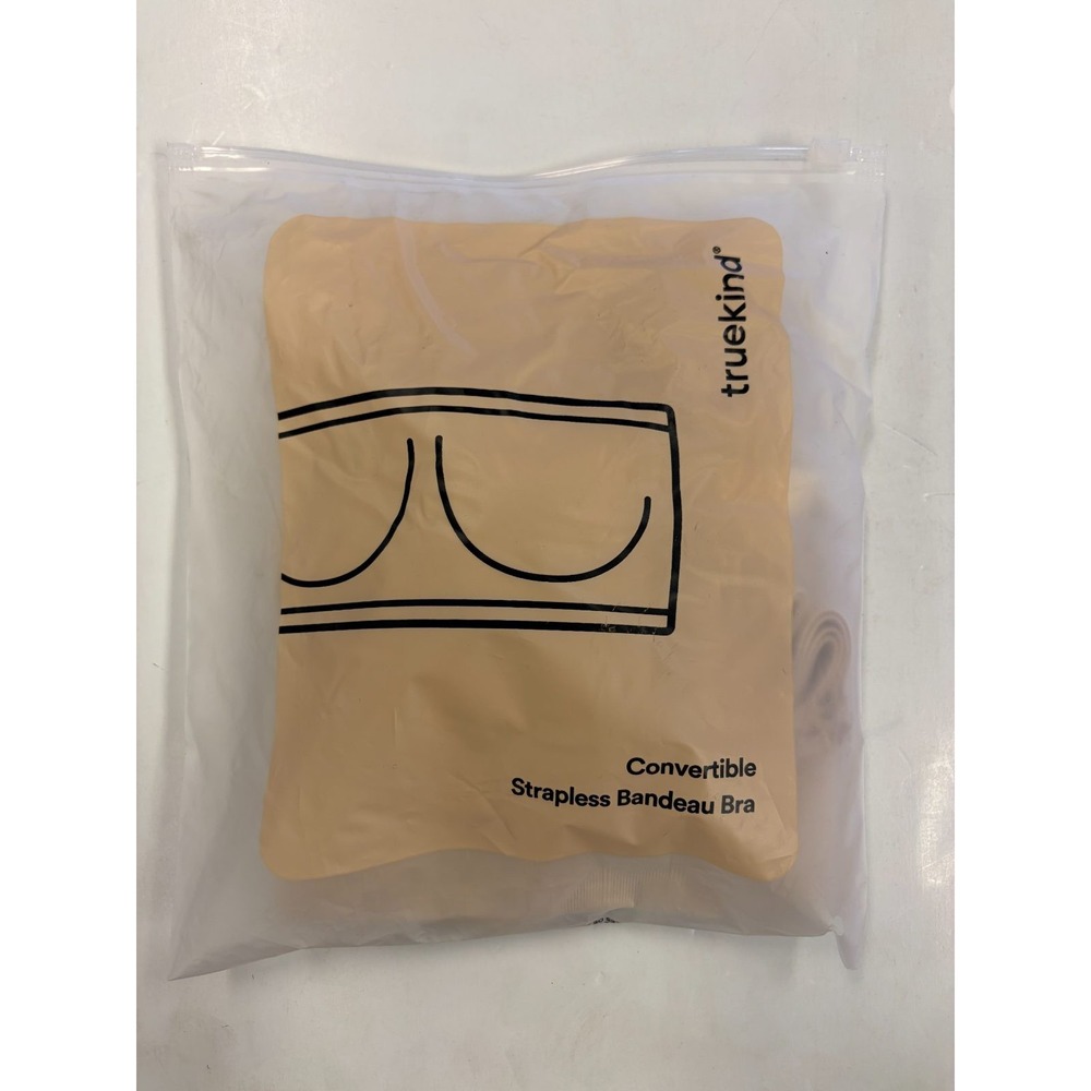 Truekind Convertible Strapless Bandeau Bra Women's Size L Chai Nude Wireless New
